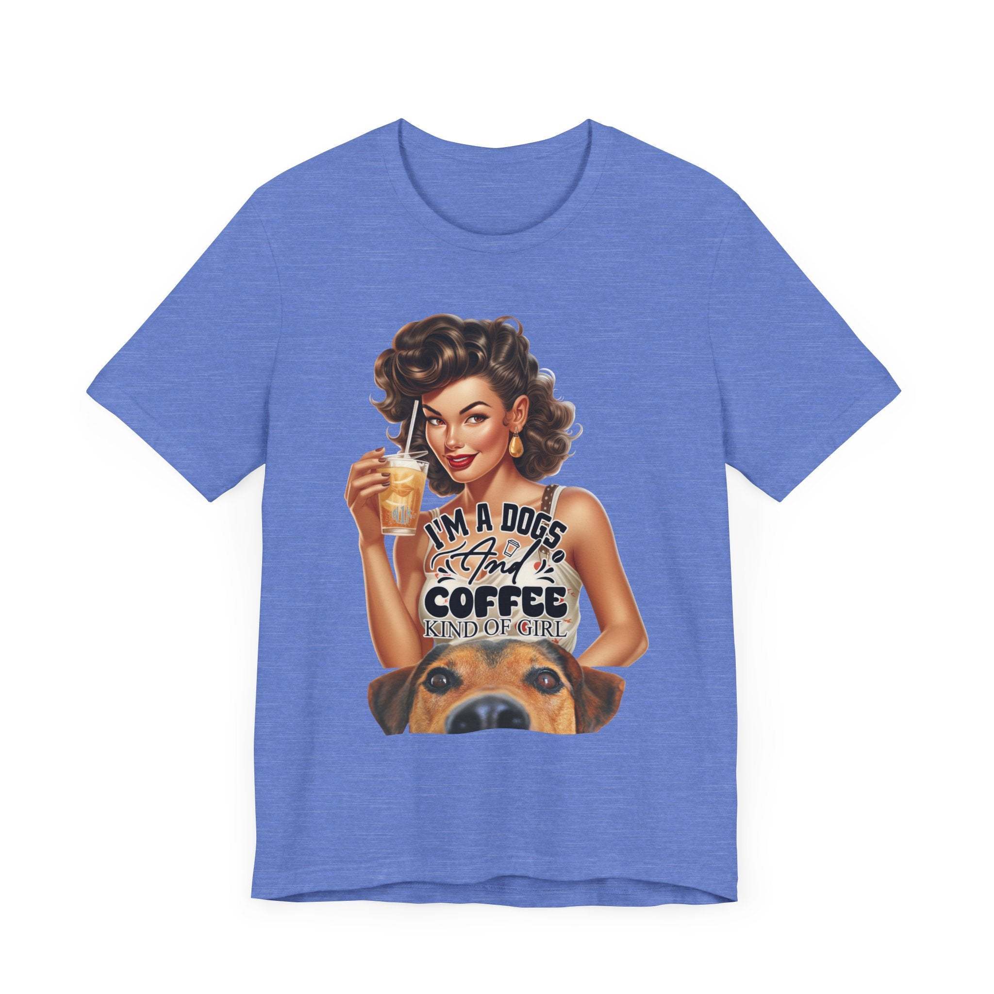 Coffee drinking Dog Mom Unisex Jersey Short Sleeve Tee